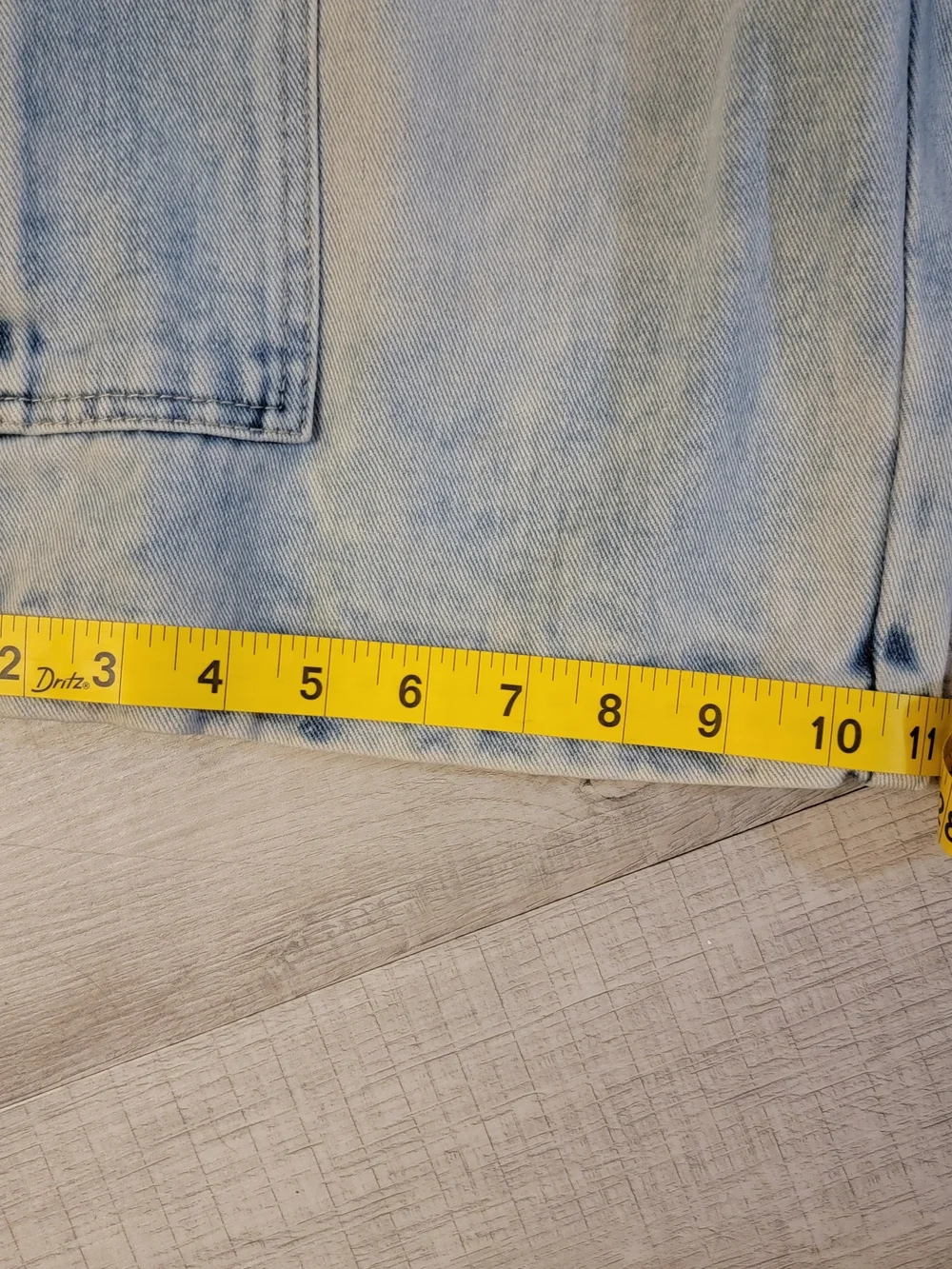 Light Blue Denim Cargo Bermuda Shorts for Women